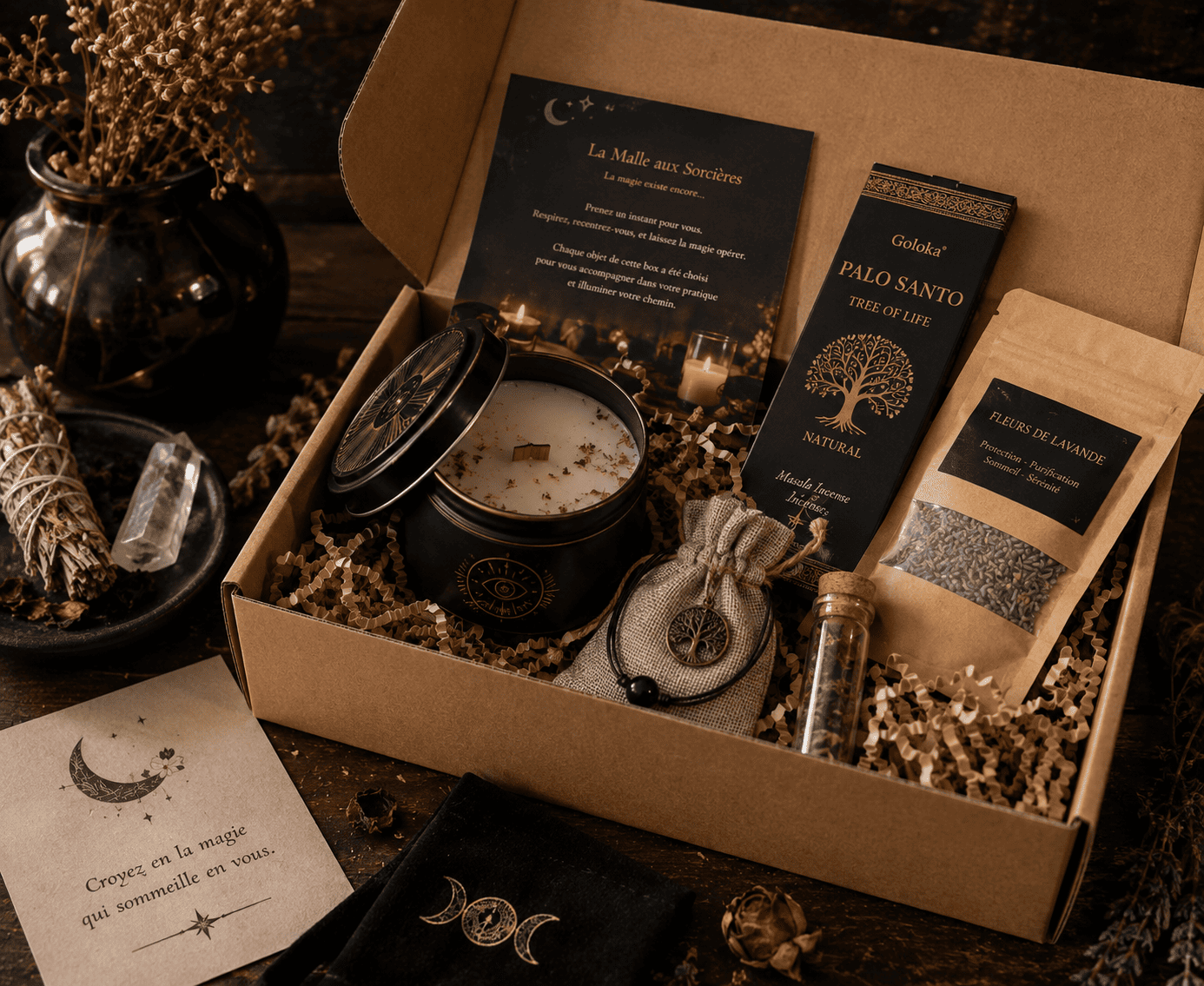 Witchbox mensuelle - coffret &eacute;sot&eacute;rique La Malle aux Sorci&egrave;res